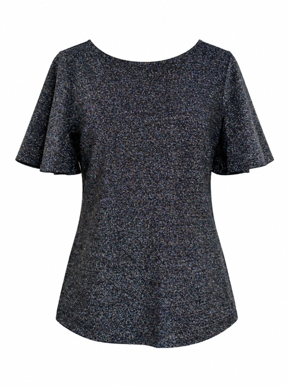 ANN TAYLOR Metallic Sparkle Flutter Sleeve Top Size Small